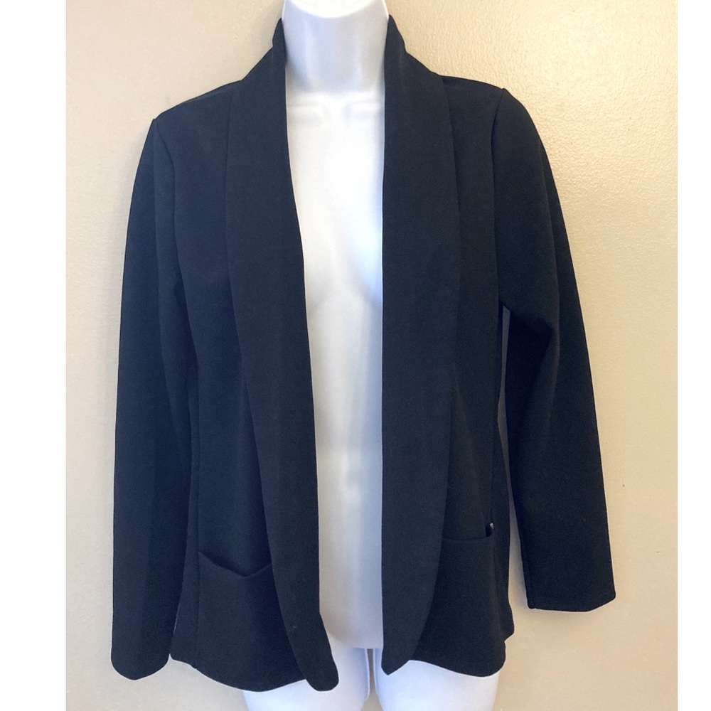 SHEIN Black Blazer with Long Lapel and Pockets